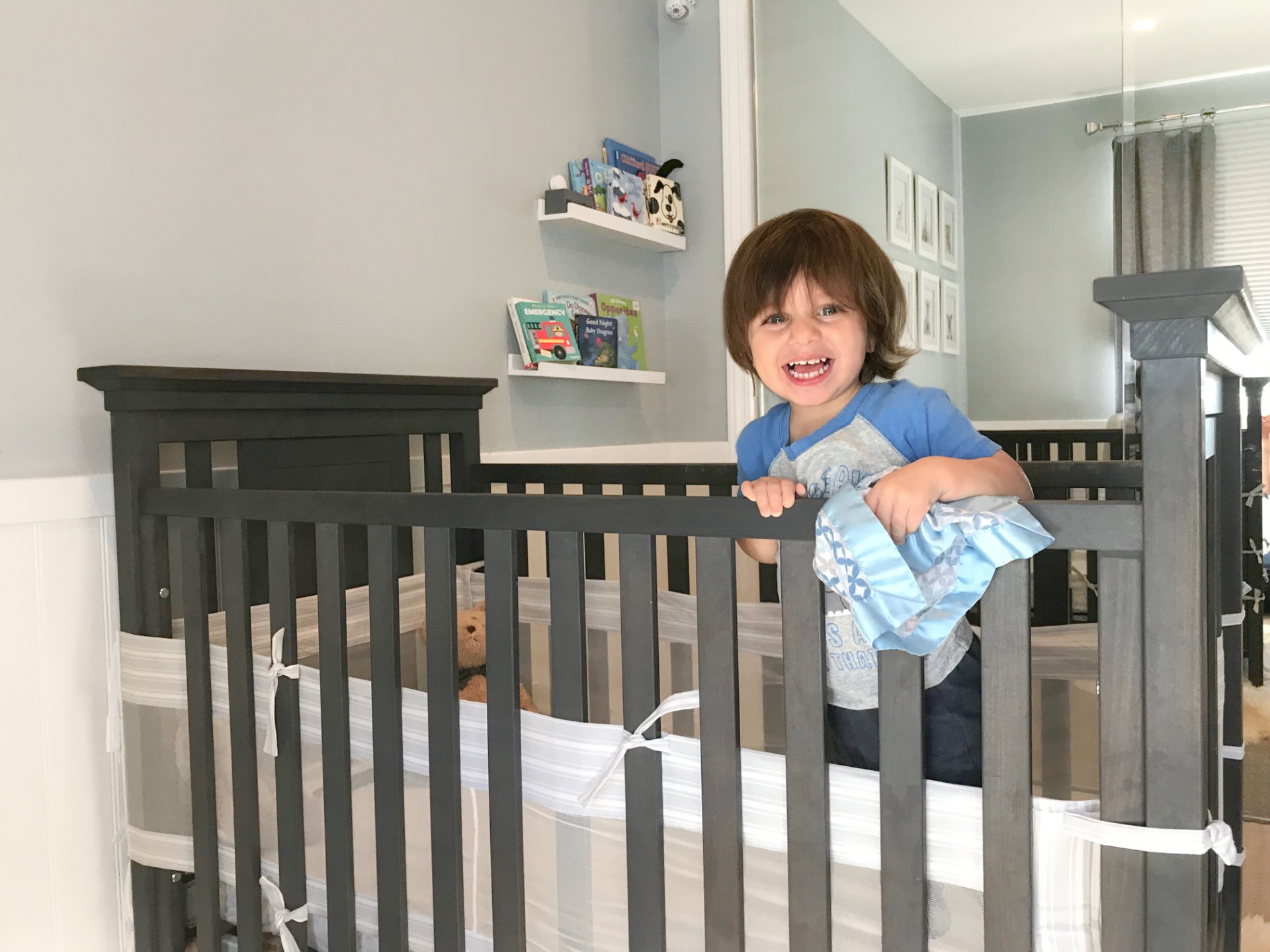 Founder's son sleeping peacefully in his crib
